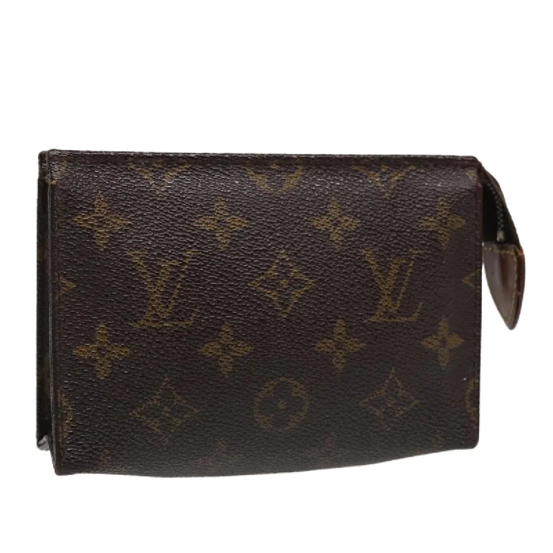 Louis Vuitton bags with a detachable mobile phone holder for convenienceLOUIS VUITTON Monogram Poche Toilette 15 Pouch M47546 LV Auth ar12483