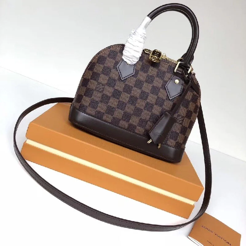 Louis Vuitton Alma bags with a monogram - embossed leather surfaceLouis Vuitton Alma BB Bag