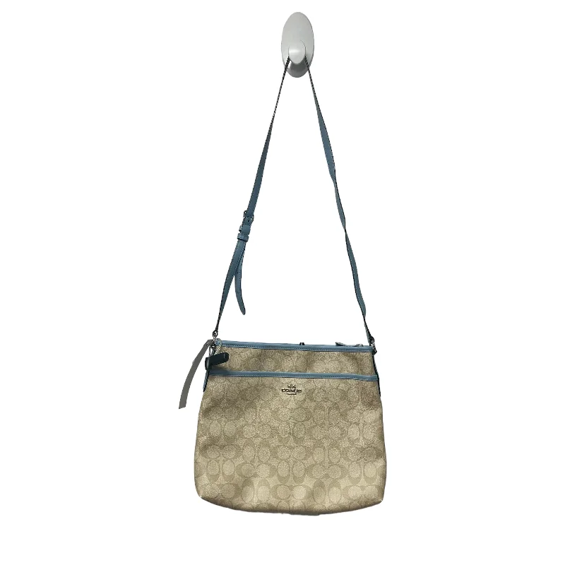 Coach crossbody bags with a woven leather strap for a unique textureCrossbody Designer By Coach  Size: Large