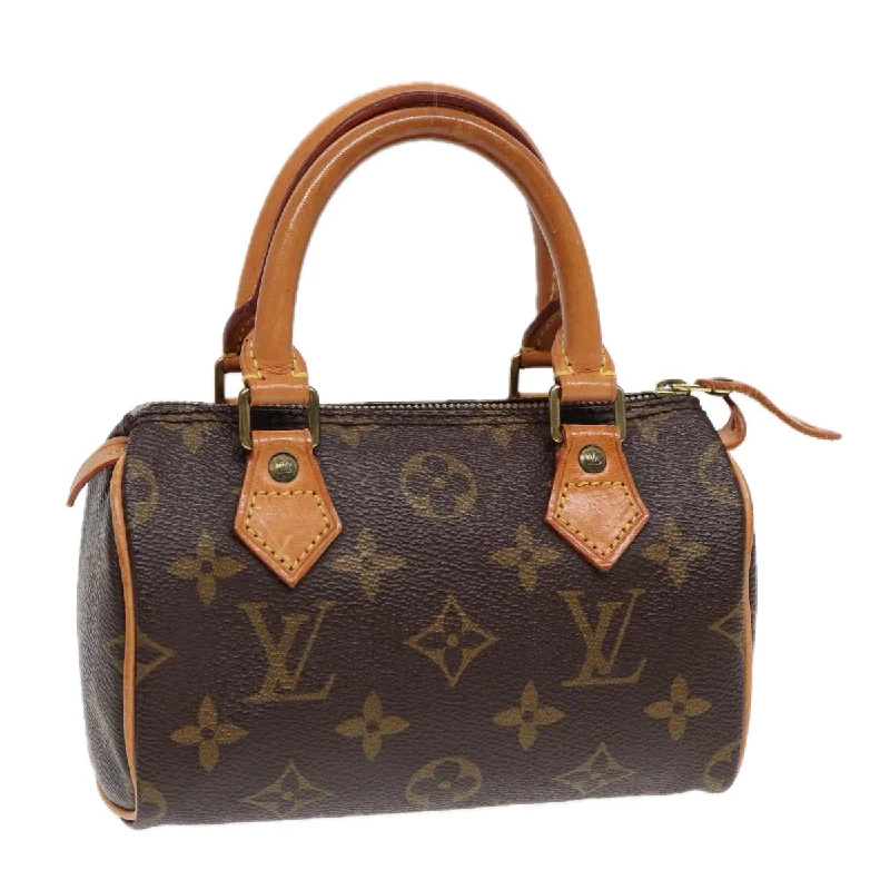 Louis Vuitton handbags with a beaded trim for a touch of glamourLOUIS VUITTON Monogram Mini Speedy Hand Bag M41534 LV Auth ki4738