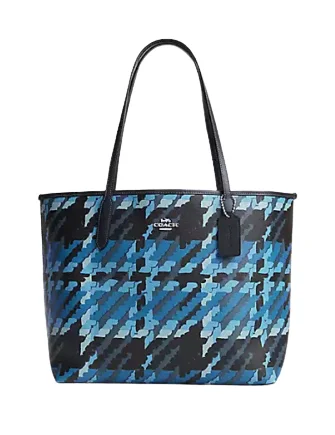 Coach bags with a detachable mirror inside for quick touch - upsCoach City Tote With Graphic Plaid Print