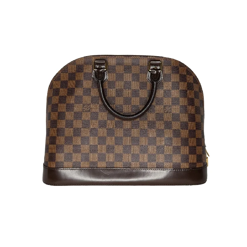 Louis Vuitton backpacks with a padded laptop compartment for travelLouis Vuitton Damier Ebene Alma MM Handbag Satchel