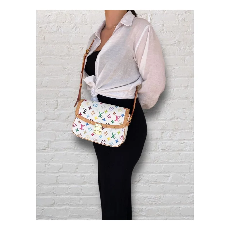 Louis Vuitton handbags with a back - zip pocket for storing valuablesLouis Vuitton Monogram Multicolor Sologne Crossbody