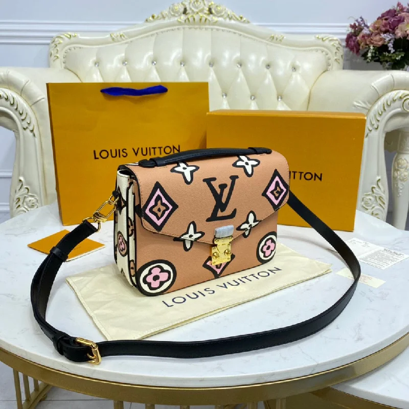 Ladies Louis Vuitton shoulder bags with a single - handle silhouetteLouis Vuitton Pochette Metis Bag