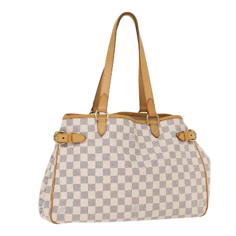 Louis Vuitton bags with a front - flap pocket for quick - access itemsLOUIS VUITTON Damier Azur Batignolles Horizontal Tote Bag N48172 LV Auth 87898