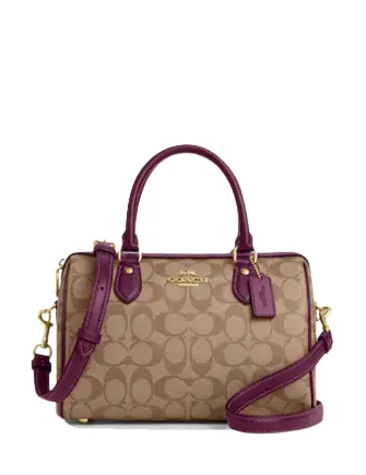 Ladies Coach Tabby bags with a textured leather surface for a more tactile lookCoach Rowan Satchel In Signature Canvas