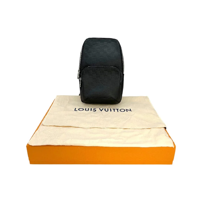 Louis Vuitton bags with a chain - link trim and a leather body for a modern edgeLouis Vuitton Damier Infini Avenue Sling Bag