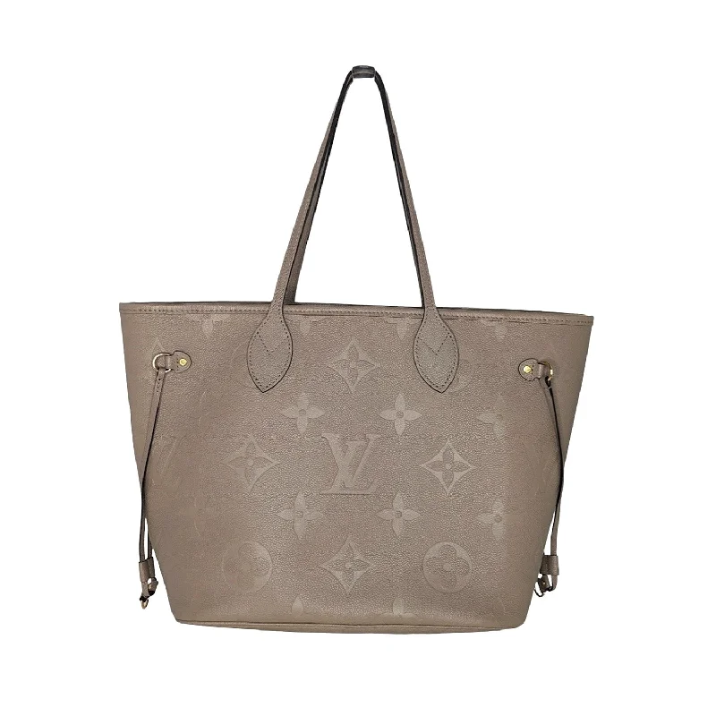 Louis Vuitton tote bags with a water - resistant coating for outdoor useLouis Vuitton Turtledove Monogram Empreinte Neverfull MM Tote