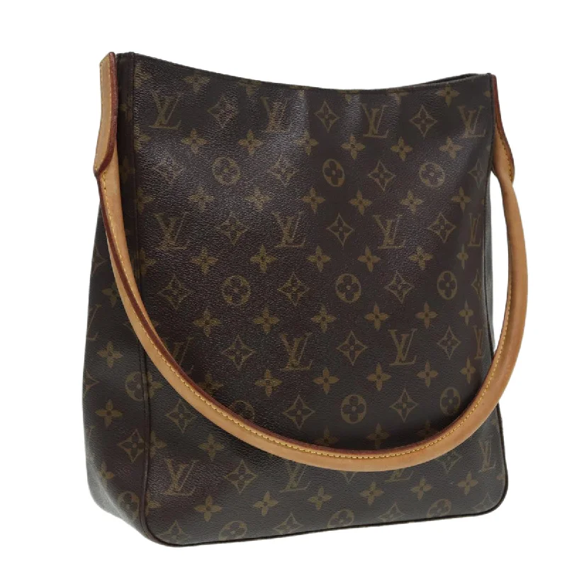 Louis Vuitton handbags with a beaded trim for a touch of glamourLOUIS VUITTON Monogram Looping GM Shoulder Bag M51145 LV Auth bs17280