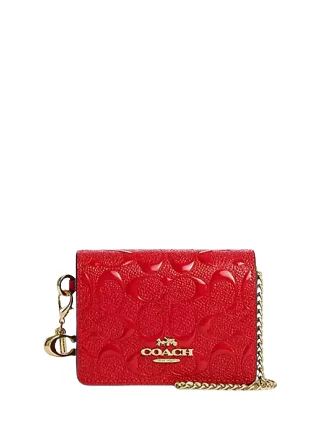 Coach Dempsey bags with a leather - wrapped drawstring for a luxurious feelCoach Boxed Mini Wallet On A Chain In Signature Leather