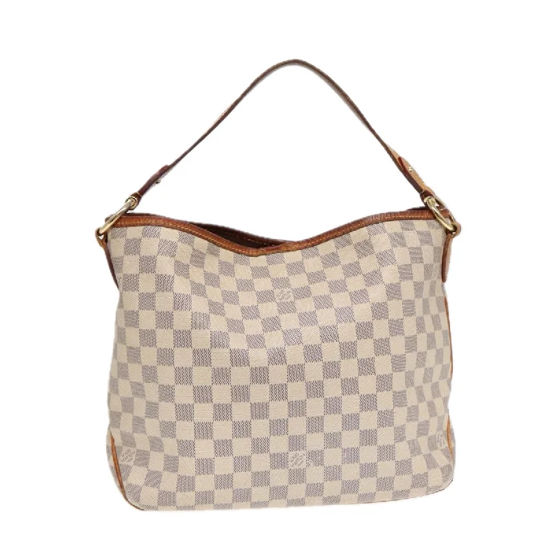 Louis Vuitton bags with a snap - button closure and a decorative charm for styleLOUIS VUITTON Damier Azur Delightful PM Shoulder Bag N41447 LV Auth 87896