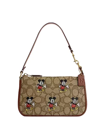 Coach Borough bags with a contrast - stitched handle for a unique lookCoach Disney X Coach Nolita 19 In Signature Jacquard With Mickey Mouse Print