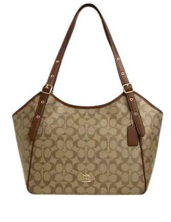 Coach bags with a zippered interior pocket for separating itemsCoach Meadow Shoulder Bag In Signature Canvas