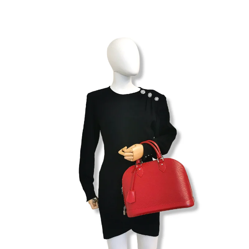 Louis Vuitton bags with a front - zip pocket for small items like keysLouis Vuitton Alma Red Epi