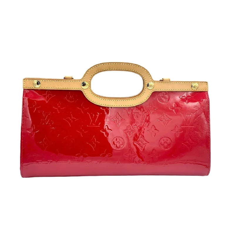 Louis Vuitton crossbody bags with a woven leather strap for textureLouis Vuitton Red Monogram Vernis Roxbury Drive Bag