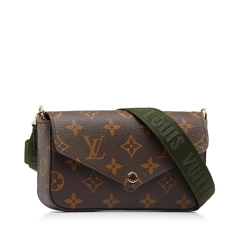 Louis Vuitton bags with a chain - link trim and a leather body for a modern edgeLouis Vuitton Monogram Felicie Strap And Go (SHG-qT8KrX)