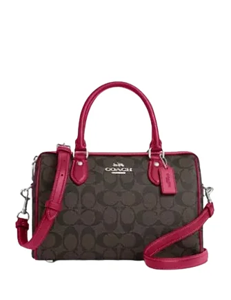 Ladies Coach Tabby bags with a textured leather surface for a more tactile lookCoach Rowan Satchel In Signature Canvas