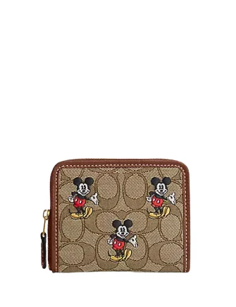 Coach backpacks with a hidden back pocket for securityCoach Disney X Coach Small Zip Around Wallet In Signature Jacquard With Mickey Mouse Print