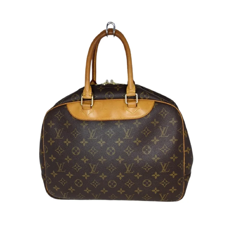 Louis Vuitton tote bags with a printed LV logo on the front for brand visibilityLouis Vuitton Vintage Monogram Canvas Deauville Bag