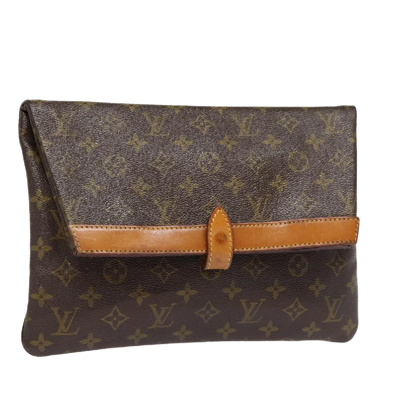 Louis Vuitton backpacks with a hidden back pocket for securityLOUIS VUITTON Monogram Pochette Priant Clutch Bag M51805 LV Auth 87918