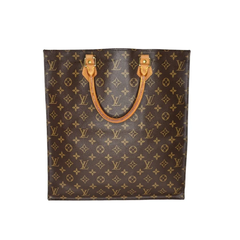 Louis Vuitton backpacks with a padded back panel for comfort during long - wearLouis Vuitton Vintage Monogram Canvas Sac Plat Tote