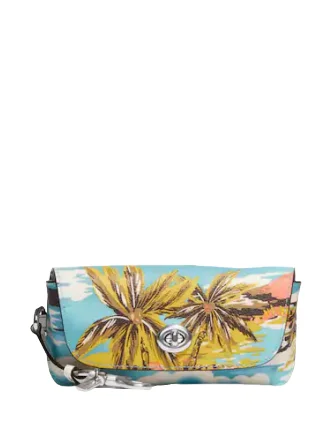 Coach backpacks with a multi - pocket organization for functionalityCoach Sunglass Case With Hawaiian Print