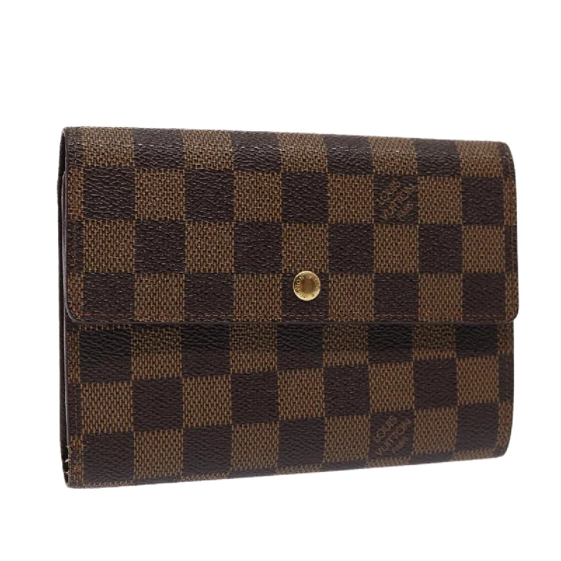 Louis Vuitton bags with a front - flap pocket for quick - access itemsLOUIS VUITTON Damier Ebene Porte Tresor Etui Papie Wallet N61202 LV Auth 78108