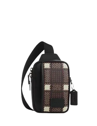 Coach crossbody bags in a vibrant, eye - catching color for a bold statementCoach Edge L Pack With Plaid Print