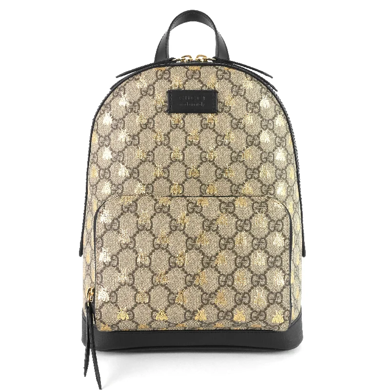 Women Gucci tote bags in GG Supreme canvas for a branded feelBees Small GG Supreme Canvas Backpack