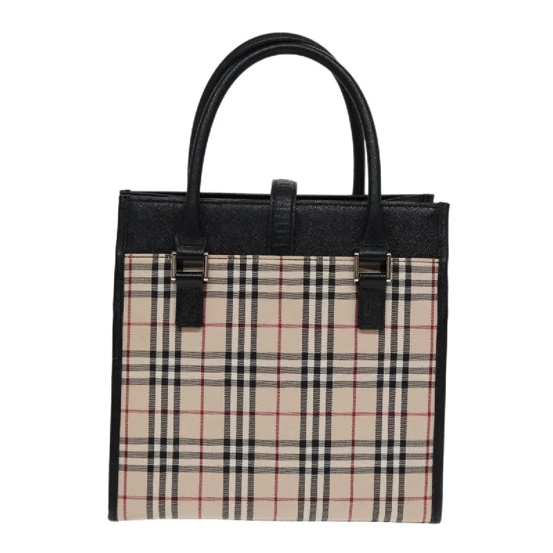 Burberry Bags with Antique - Style HardwareBURBERRY Nova Check Hand Bag Canvas Beige Black  am6710