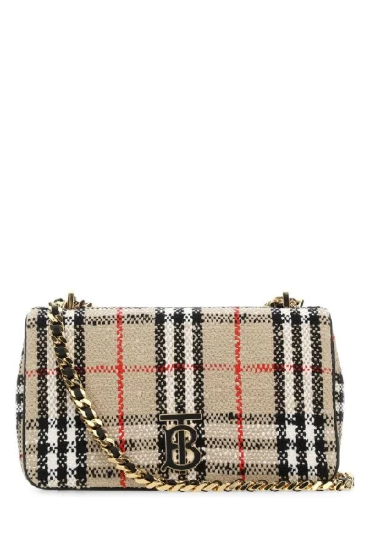 High - Capacity Burberry Duffle Bags for Long TripsBurberry Women Multicolor Boucle Small Lola Shoulder Bag