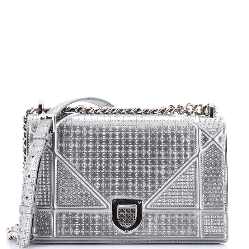 Embellished Celine Bags with Studs and CrystalsDiorama Flap Bag Cannage Embossed Calfskin Small