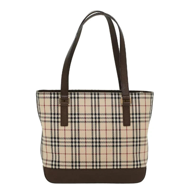 Sustainable and Ethical Burberry Bags for Conscious ConsumersBURBERRY Nova Check Hand Bag Nylon Leather Beige  43018