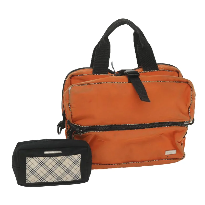 Limited Edition Burberry Bags for CollectorsBURBERRY Nova Check Hand Bag Nylon 2Set Orange Beige Auth ti1324