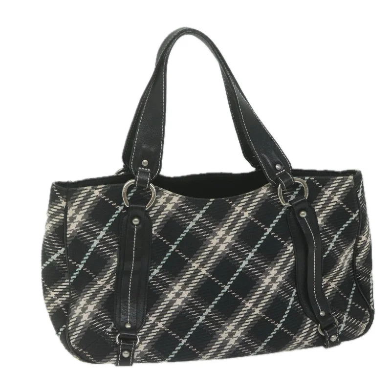 Burberry Bags with Chain Straps for a Chic VibeBURBERRY Nova Check Blue Label Tote Bag Canvas Black Auth hk1018