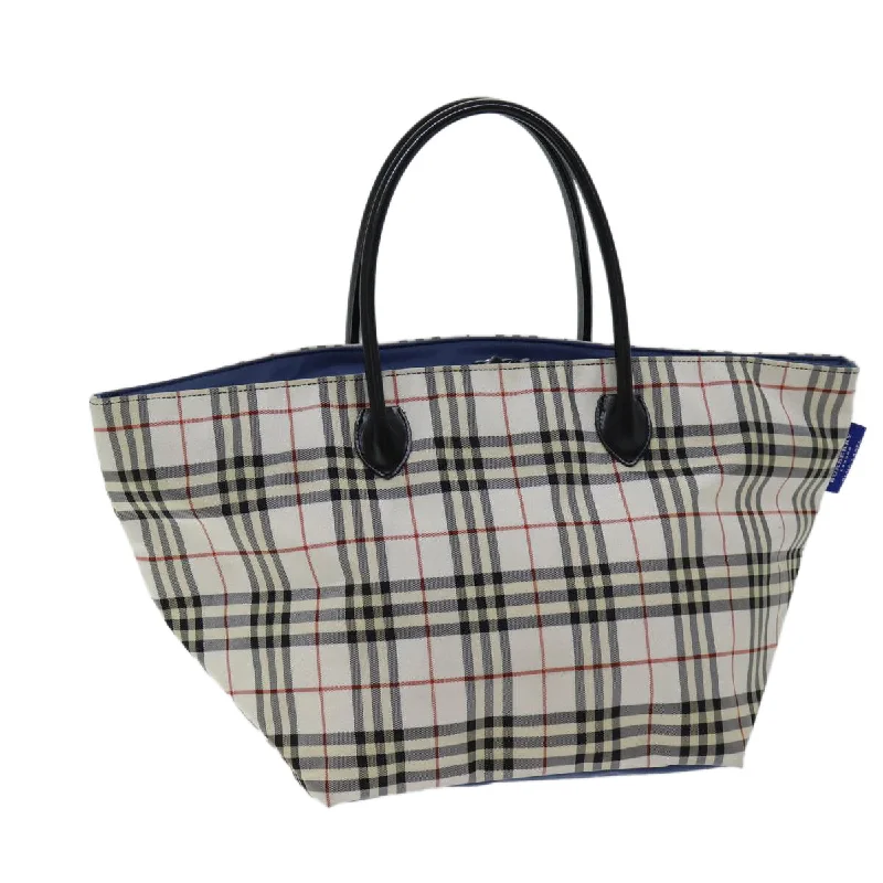 Burberry Bags with RFID Blocking TechnologyBURBERRY Nova Check Blue Label Tote Bag Nylon White Auth kk212