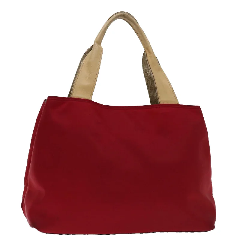 Burberry Bags with Adjustable Shoulder Straps for ComfortBURBERRY Nova Check Hand Bag Nylon Red Auth ac2835