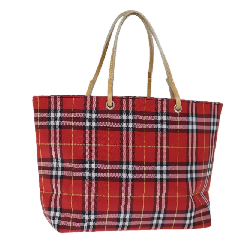 Sustainable and Ethical Burberry Bags for Conscious ConsumersBURBERRY Nova Check Hand Bag Nylon Red Auth bs14025