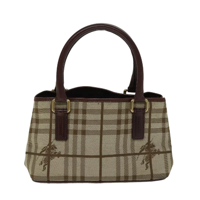 Burberry Bags with Chain Straps for a Chic VibeBURBERRY Nova Check Hand Bag Canvas Beige Brown  72676