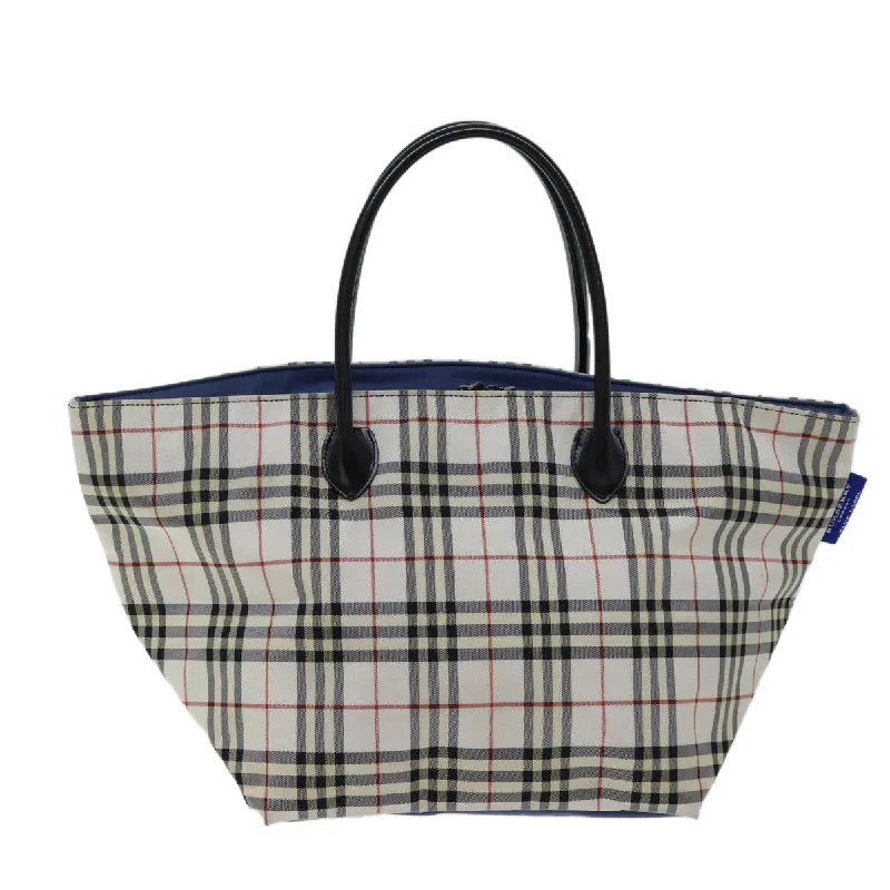 Burberry Bags with RFID Blocking TechnologyBURBERRY Nova Check Blue Label Tote Bag Nylon White  kk212