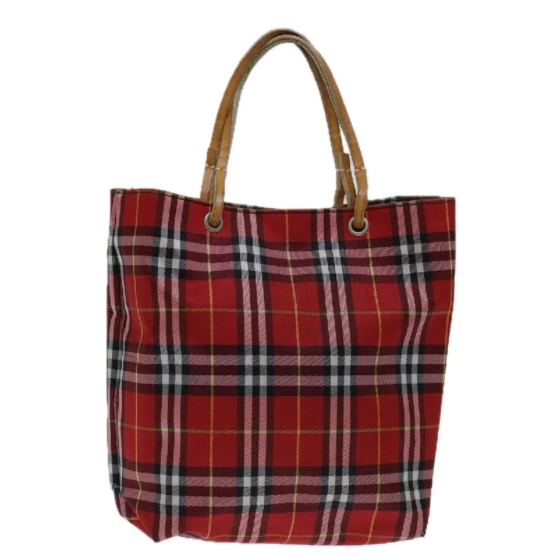 Dark - Hued Burberry Bags for a Sophisticated LookBURBERRY Nova Check Hand Bag Nylon Red Auth bs12782