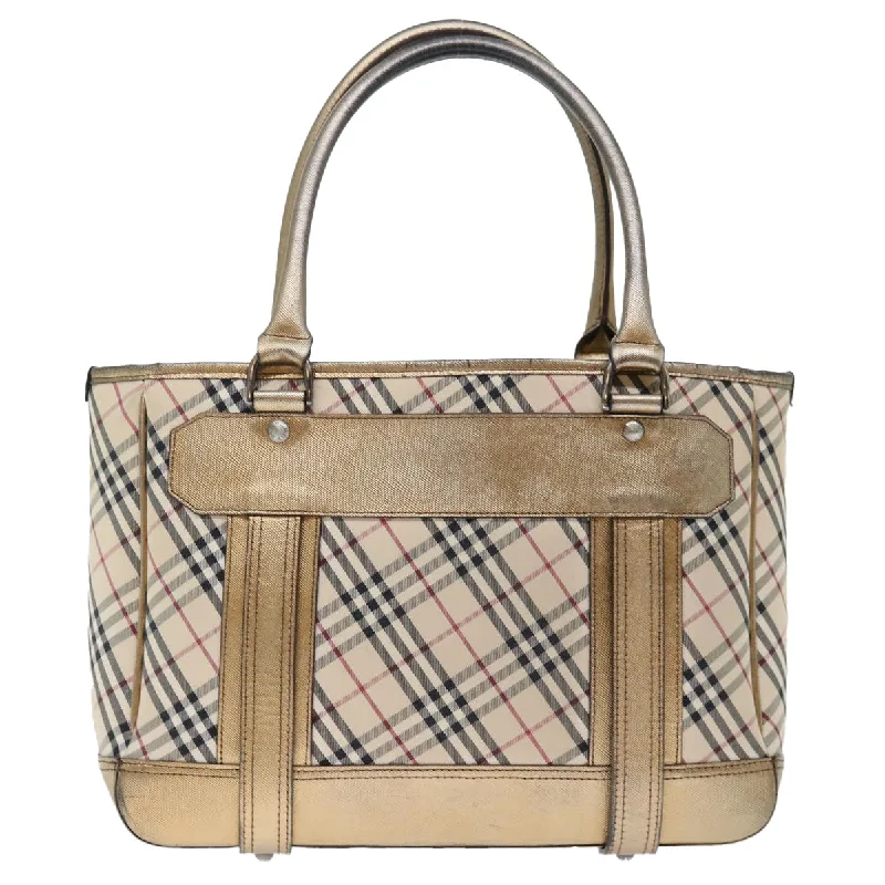 Water - Resistant Burberry Beach BagsBURBERRY Nova Check Hand Bag Canvas Beige  72466