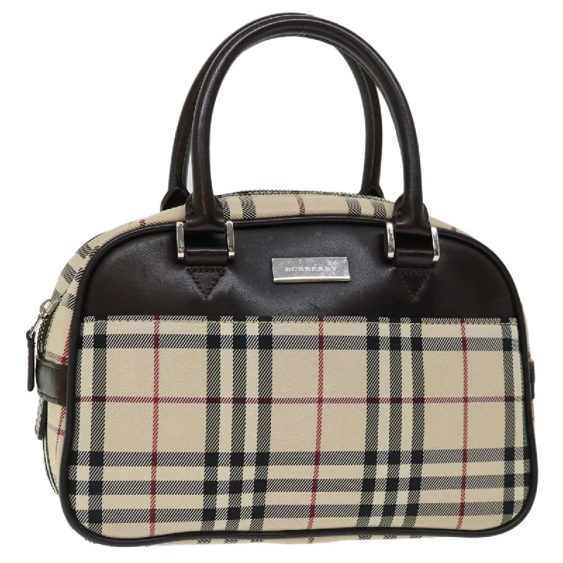 Pet - Friendly Burberry Pet Carrier BagsBURBERRY Nova Check Hand Bag Nylon Beige Auth ki4265