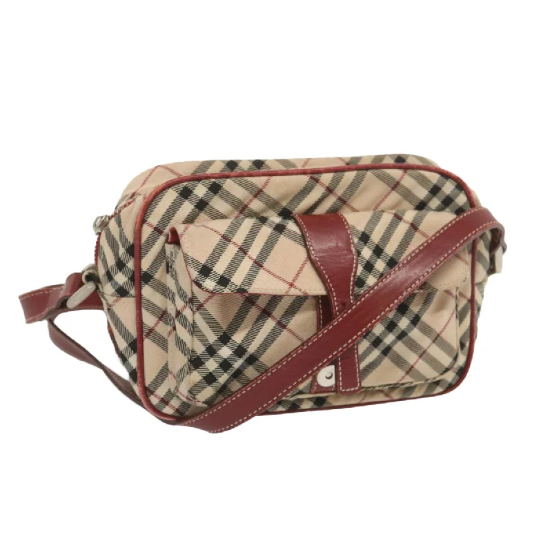 Durable Burberry Canvas Bags for Everyday UseBURBERRY Nova Check Blue Label Shoulder Bag Nylon Beige Red Auth bs12778