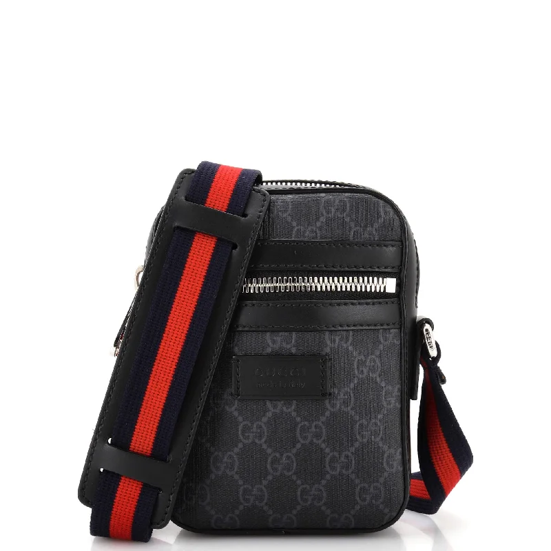 Functional Celine Diaper Bags for Modern ParentsWeb Strap Front Zip Messenger Bag GG Coated Canvas Mini