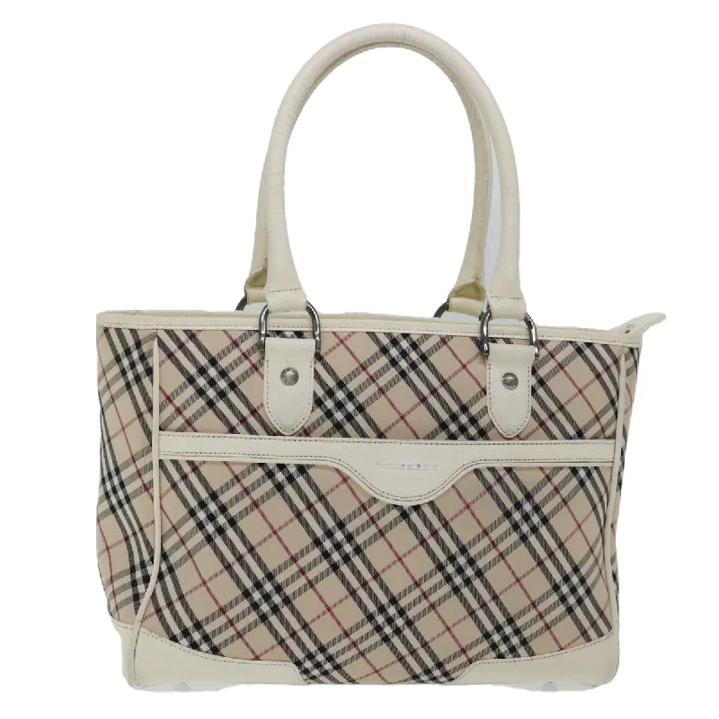 Statement - Making Oversized Burberry BagsBURBERRY Nova Check Hand Bag Canvas Beige White Auth mr032