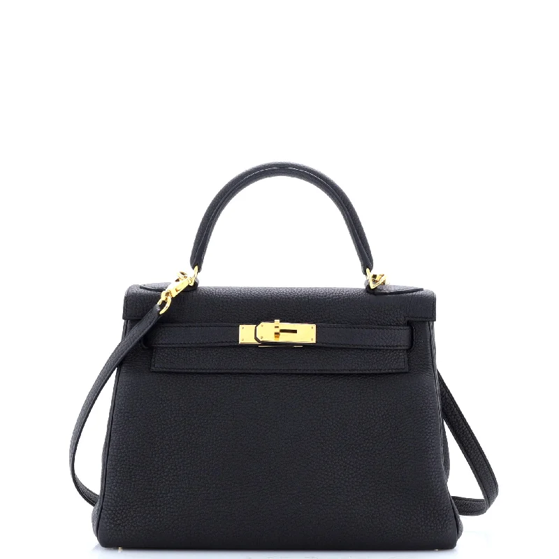 Celine Bags with Magnetic Closures for Quick AccessKelly Handbag Noir Togo with Gold Hardware 28