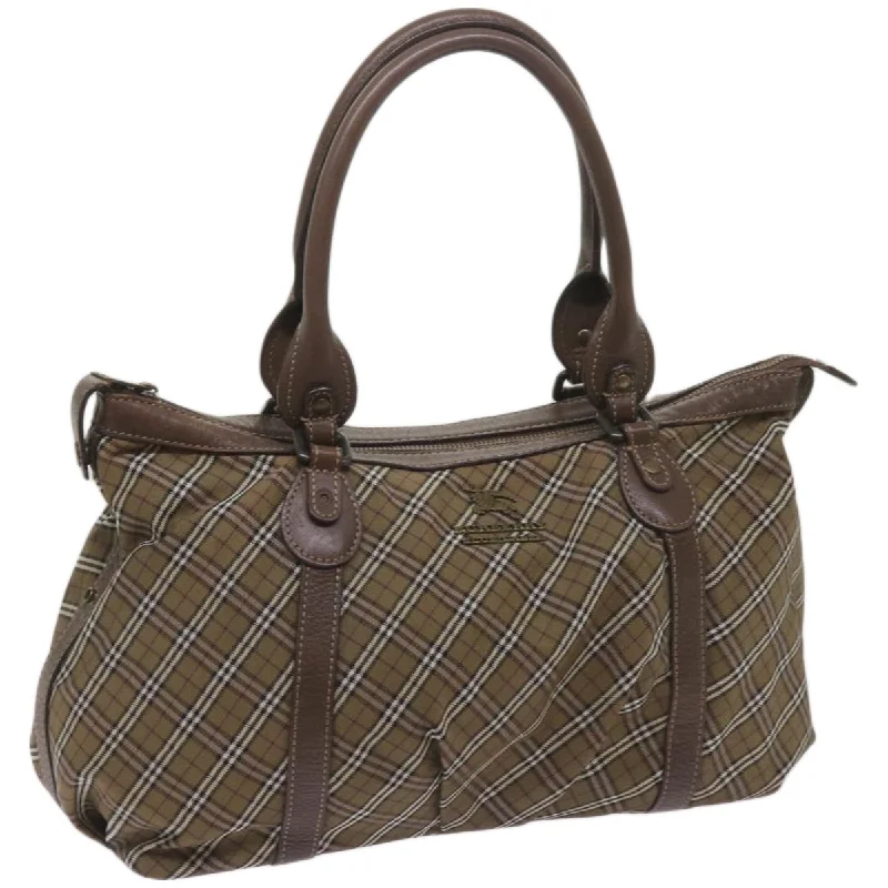 Sustainable and Ethical Burberry Bags for Conscious ConsumersBURBERRY Nova Check Hand Bag Canvas Brown Auth 68198