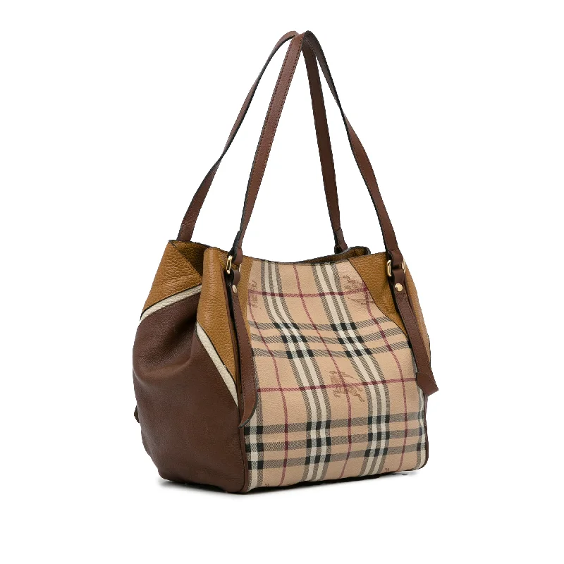 Minimalist Burberry Bags for a Sleek LookTan Burberry Haymarket Check Canterbury Tote