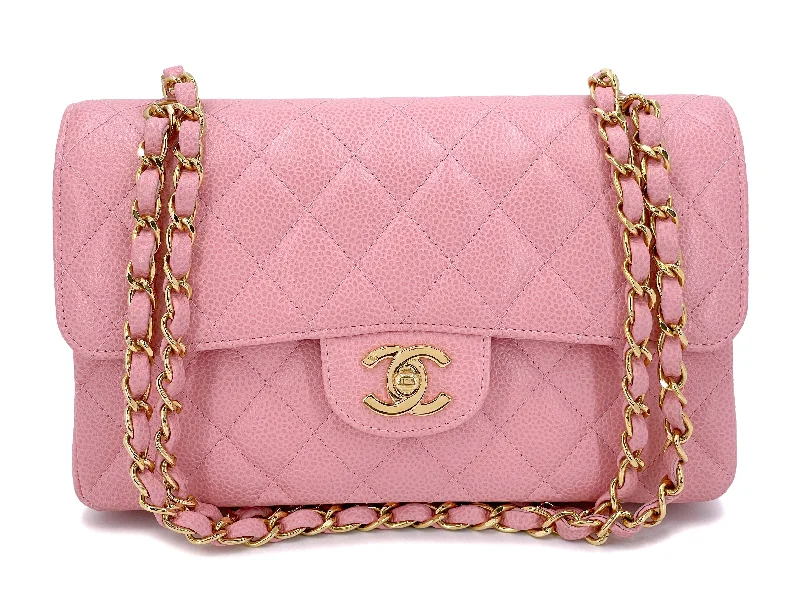 Chanel All - Match Handbag for Versatile StylingPristine Chanel 2004 Vintage Sakura Pink Caviar Small Classic Double Flap Bag 24k GHW